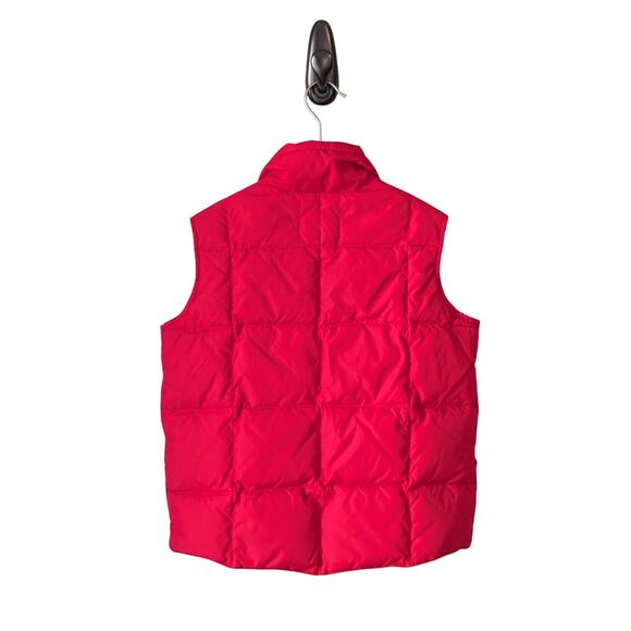 Lands' End Puffer Vest Youth M (5-6) Goose Down Quilted Box Stitch Full Snap Red - Picture 2 of 9